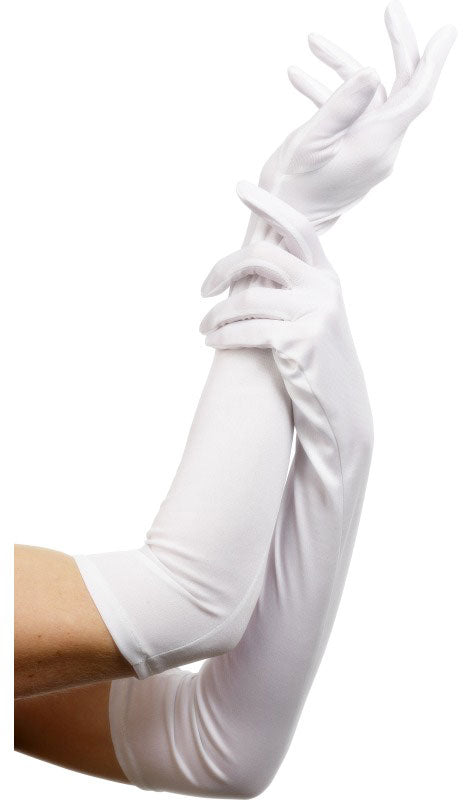 Lange weiße Handschuhe 52cm – Kostüme.com